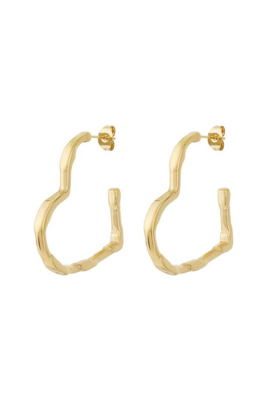 Hartjes hoops oorbellen | Goud