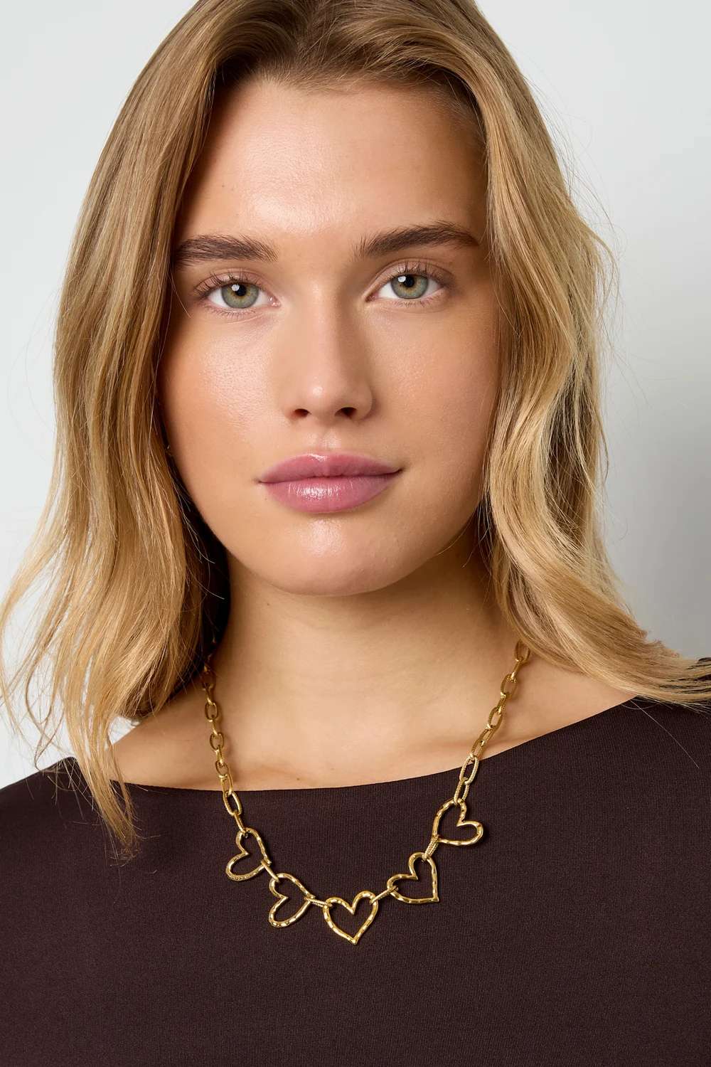 Open heart chain ketting | Goud