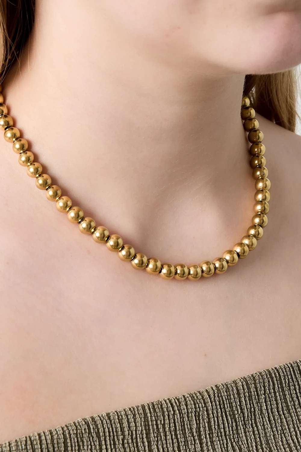Statement beads ketting | Goud