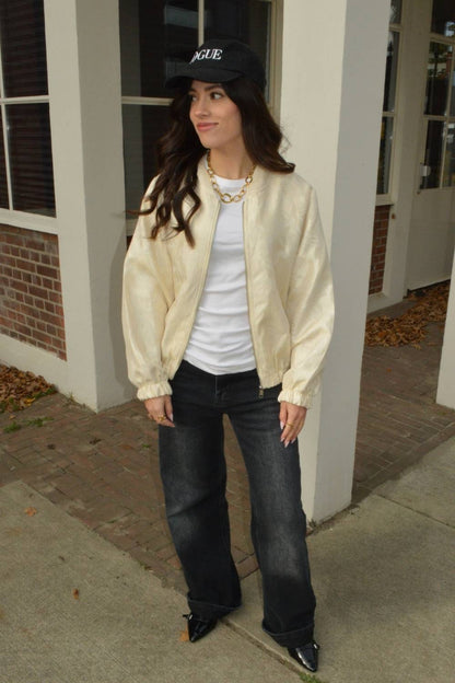 Soft Bloom Bomber Jacket | Goud