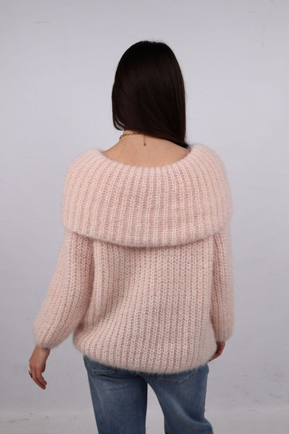 Off-shoulder trui | Roze