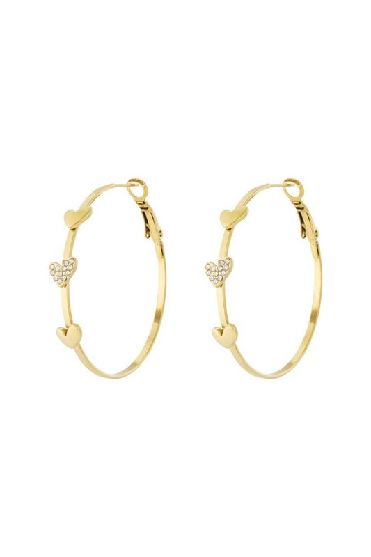 Hartjes hoops oorbellen | Goud