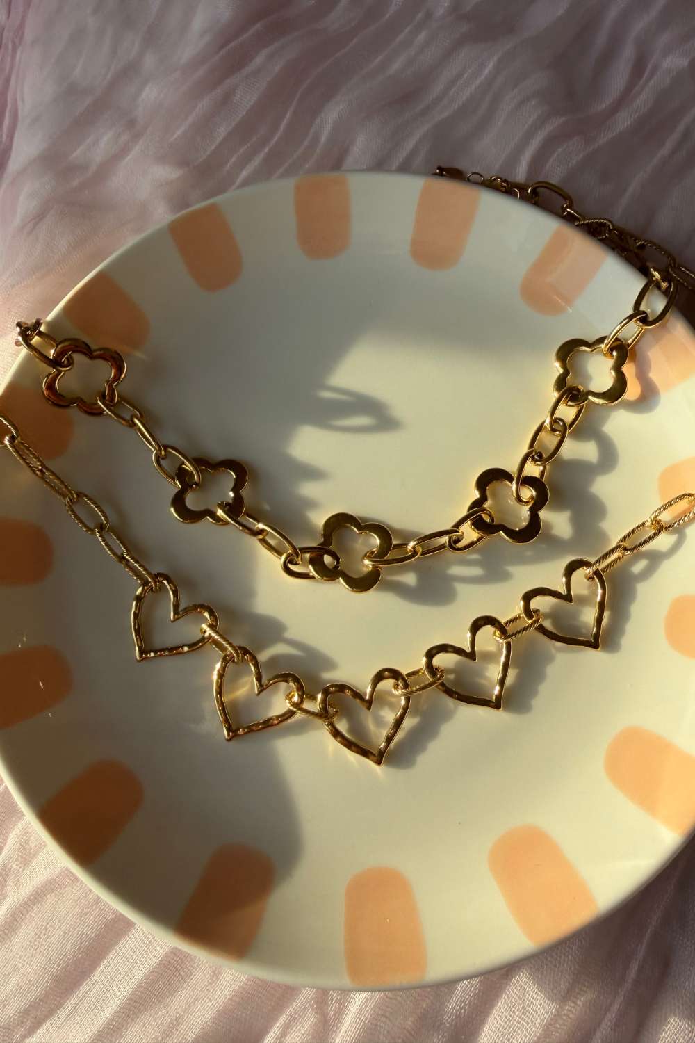 Floral link chain ketting | Goud