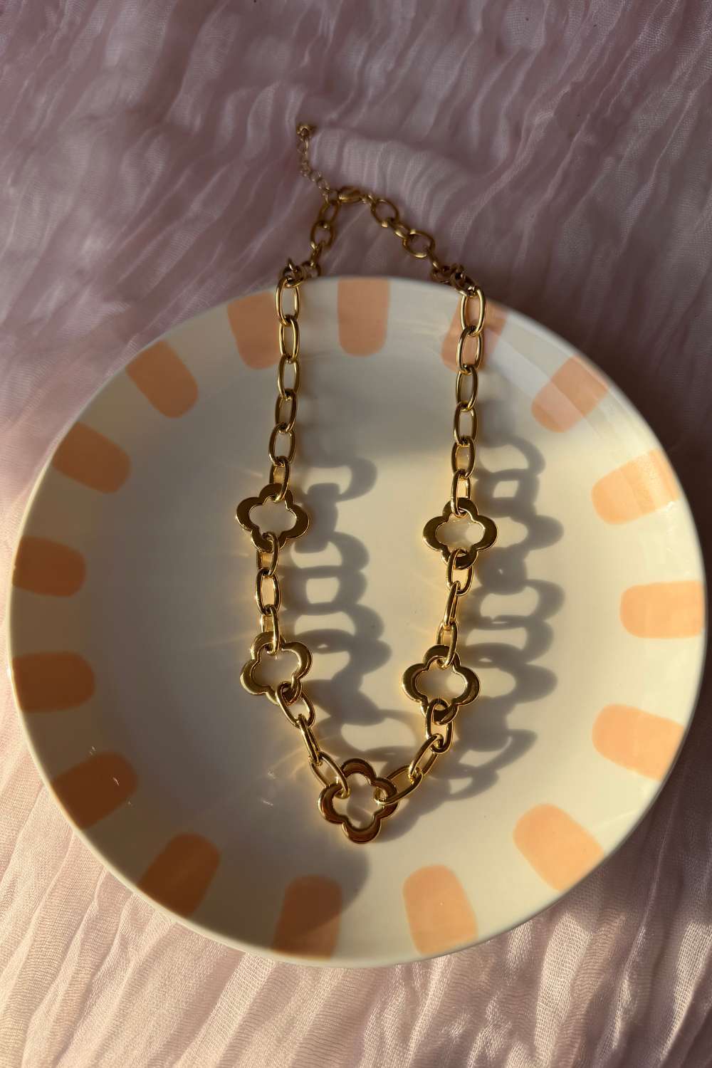 Floral link chain ketting | Goud