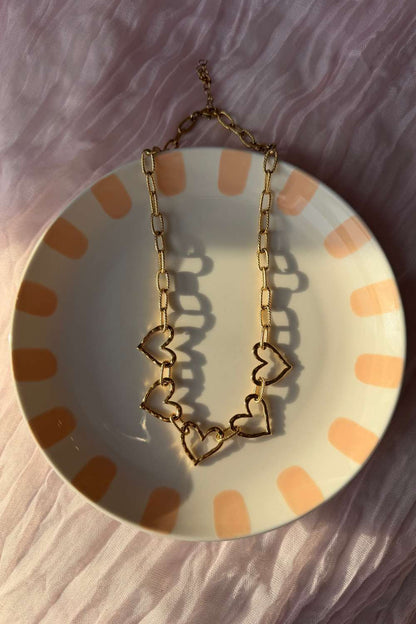 Open heart chain ketting | Goud
