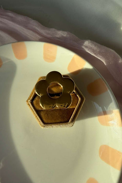 Statement flower ring | Goud