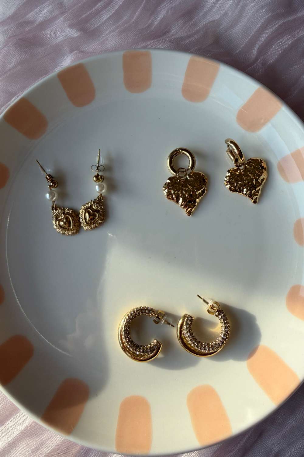 Royal heart drop oorbellen | Goud