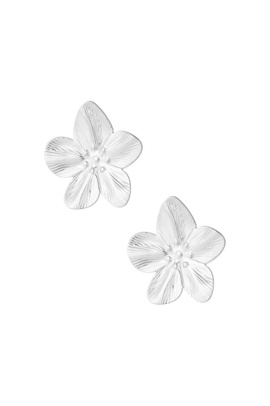 Big flower oorbellen – Zilver