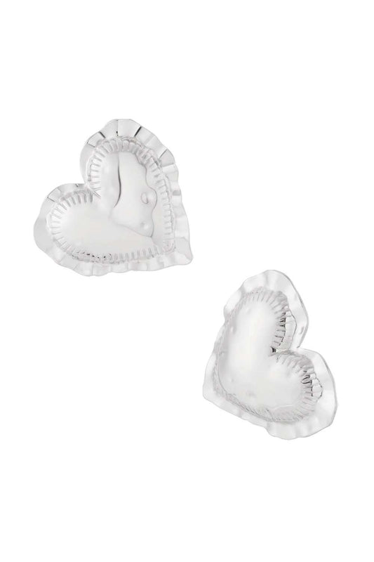 Statement heart oorbellen | Zilver