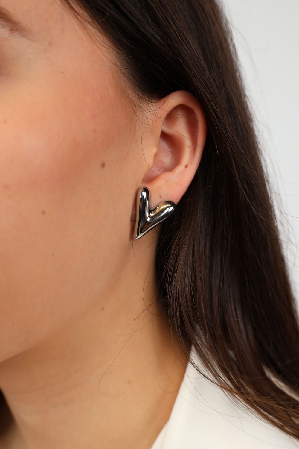 Bold heart studs – Zilver