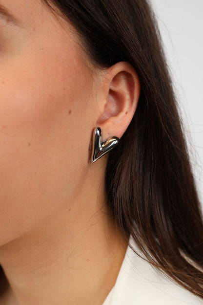 Bold heart studs – Zilver