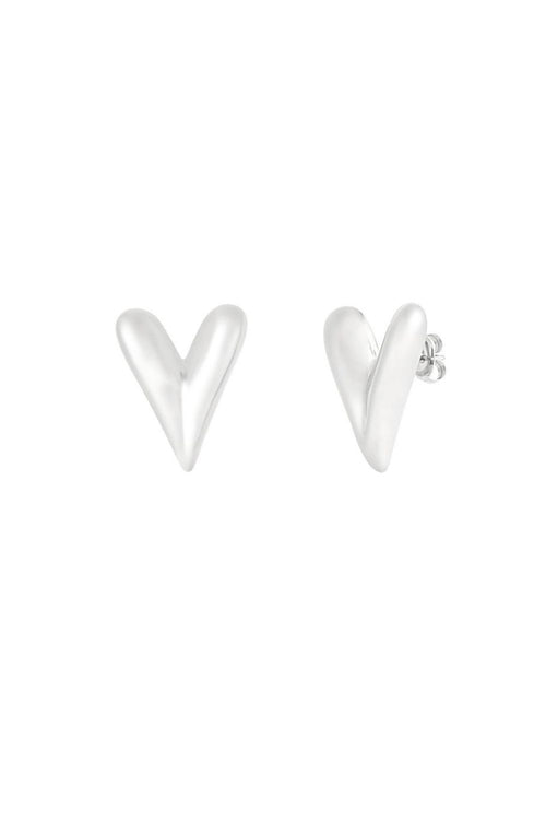 Bold heart studs