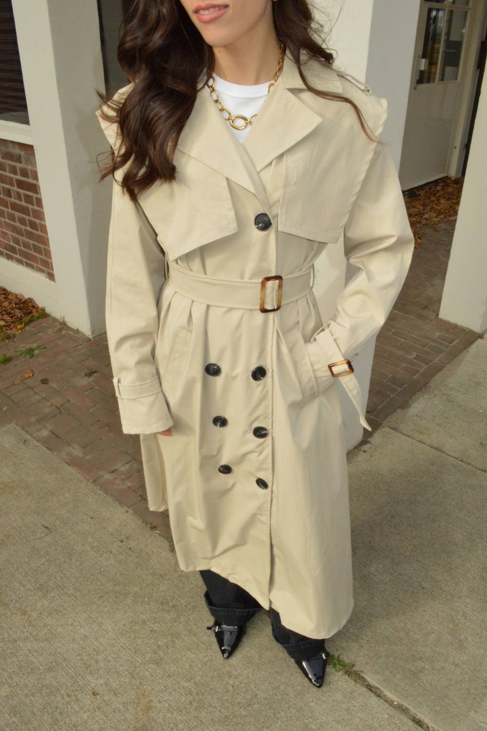 The Classic Long Trenchcoat | Beige