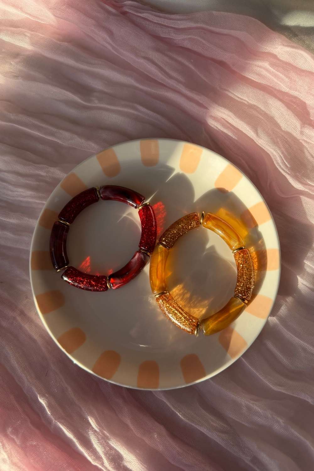 Ruby glow armband | Rood