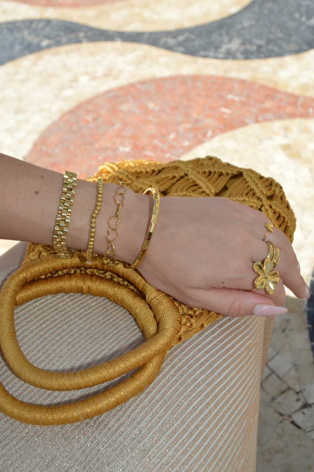 Classy link armband | Goud