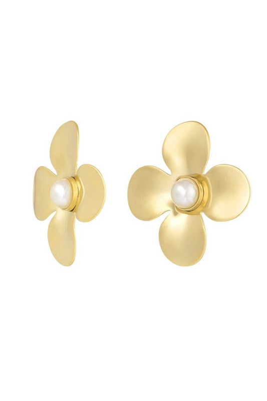 Flower oorbellen | Goud