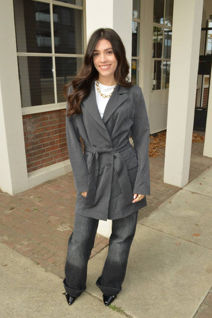 The Belted Blazer | Donkergrijs