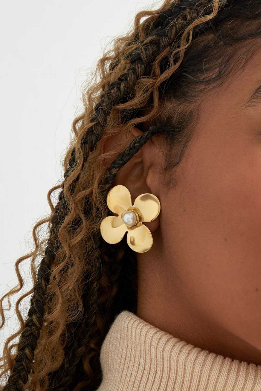 Flower oorbellen | Goud