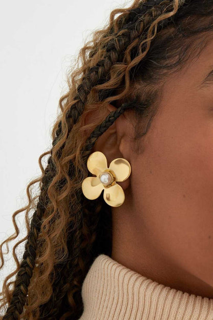 Flower oorbellen | Goud