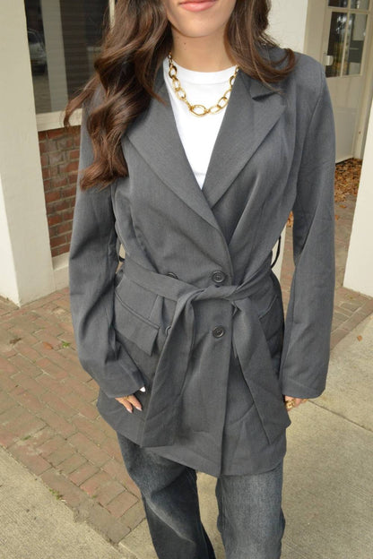 The Belted Blazer | Donkergrijs