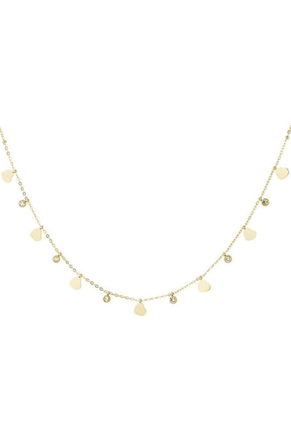 Little hearts & charm ketting – Goud