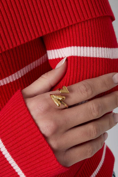 Double hearts ring | Goud