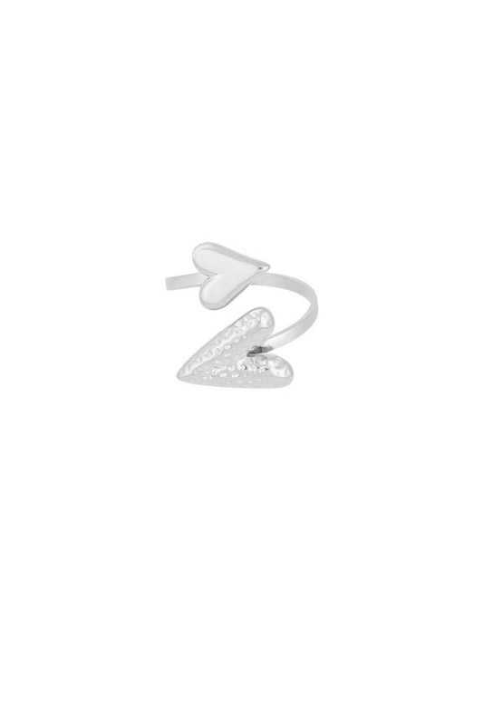 Double hearts ring | Zilver