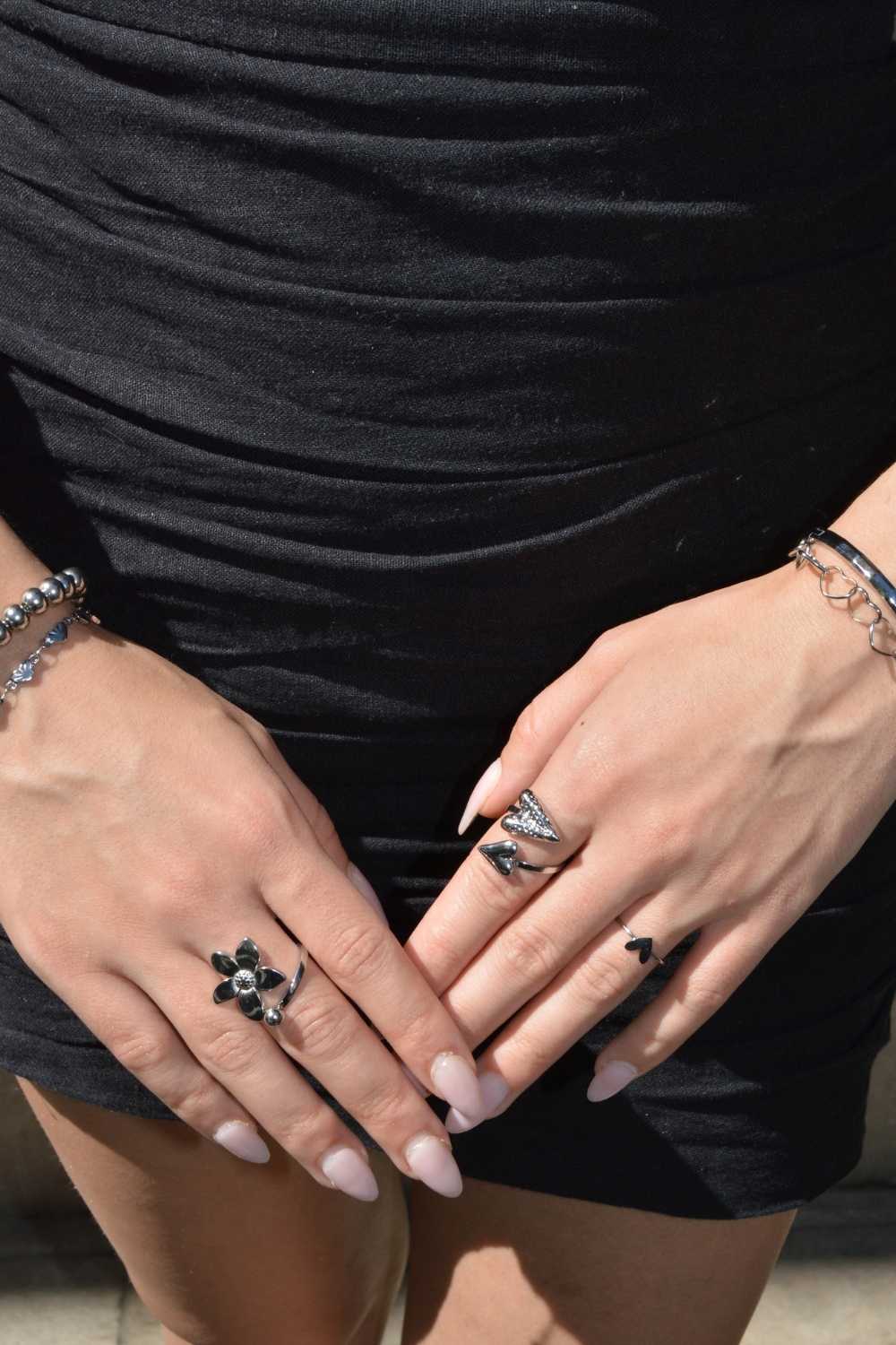 Double hearts ring | Zilver