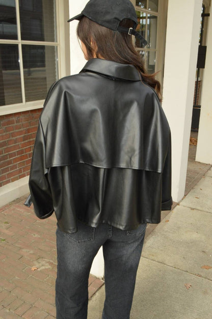 The Bold Faux Leather Jas | Zwart
