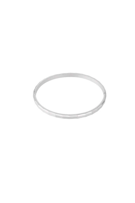Geometric bangle armband | Zilver