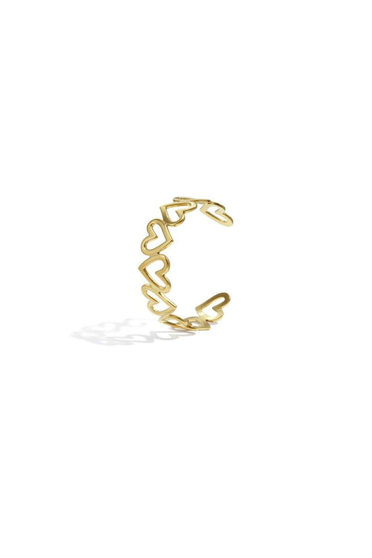 Open heart armband | Goud