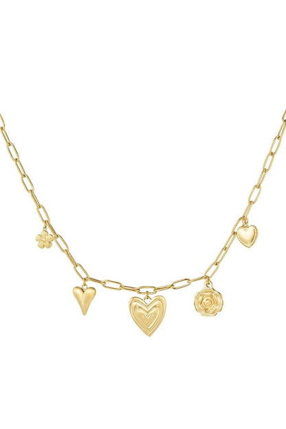 Trendy charm ketting – Goud