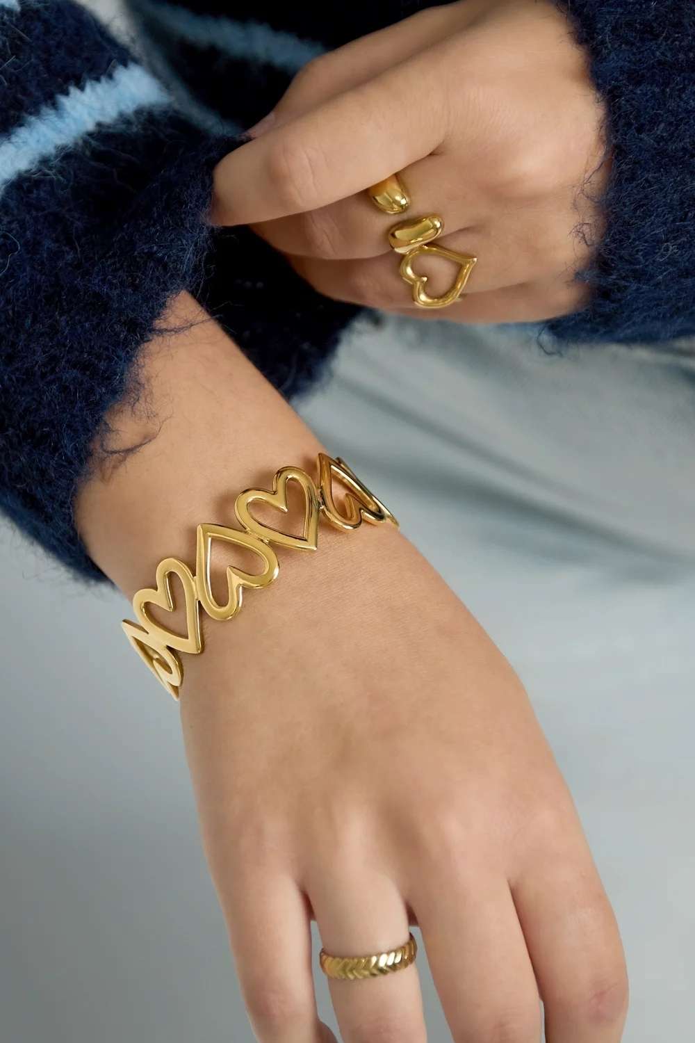 Open heart armband | Goud