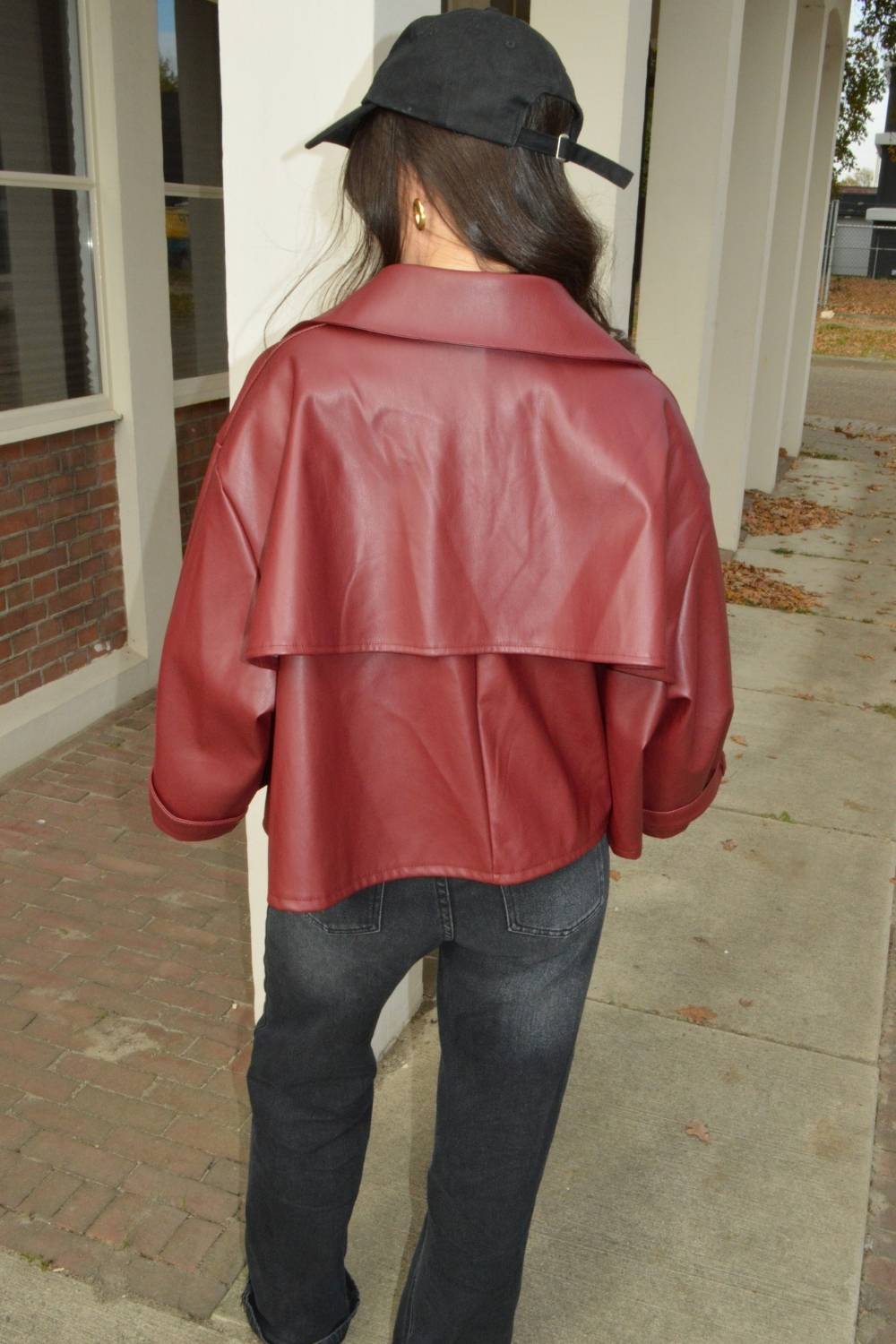 The Bold Faux Leather Jas | Bordeaux