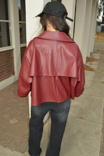 The Bold Faux Leather Jas | Bordeaux