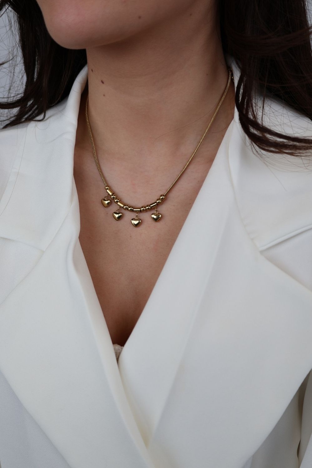 Lover necklace – Goud (Kleine hartjes)