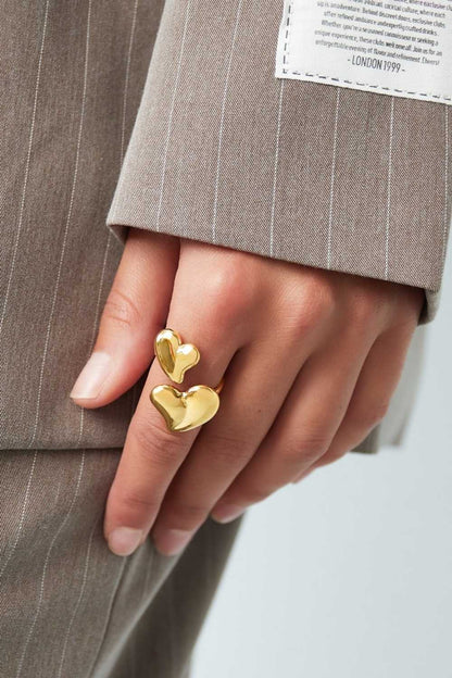 Big hearts ring | Goud