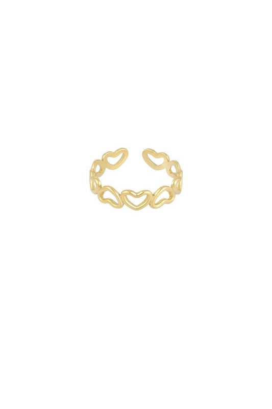 Small hearts ring | Goud