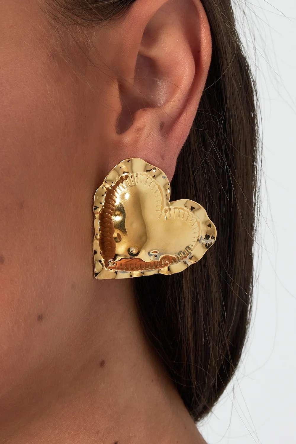Statement heart oorbellen | Goud