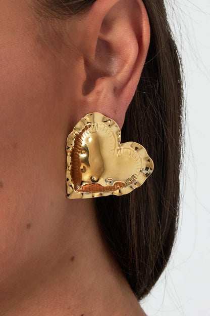 Statement heart oorbellen | Goud