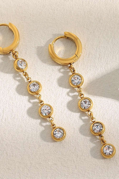 Sparkle drop oorbellen | Goud
