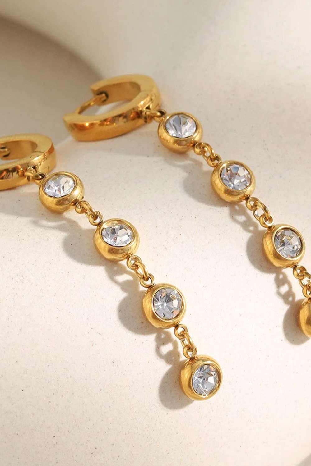 Sparkle drop oorbellen | Goud
