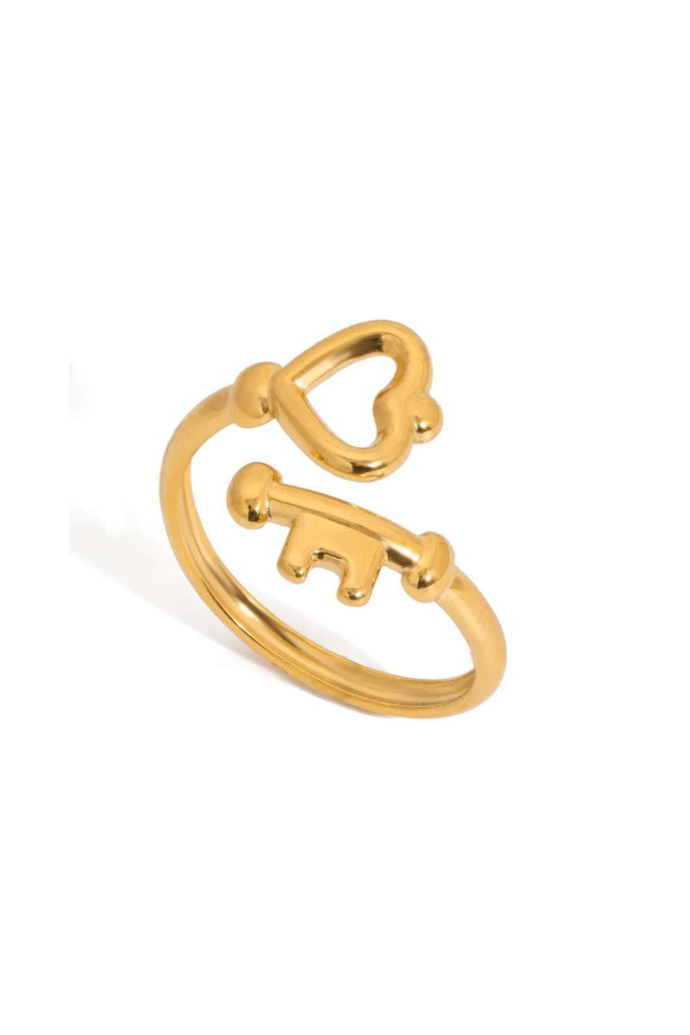 Heart & key ring | Goud