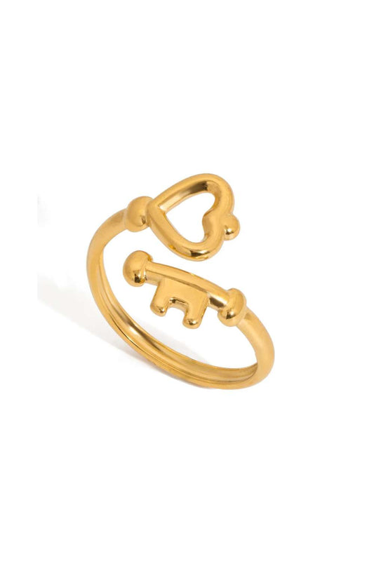 Heart & key ring | Goud