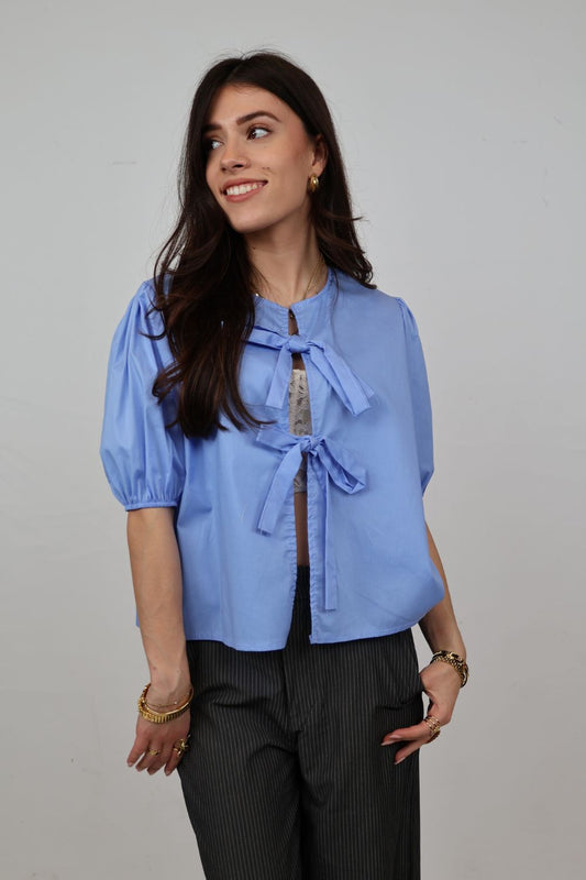 Strikblouse - Blauw