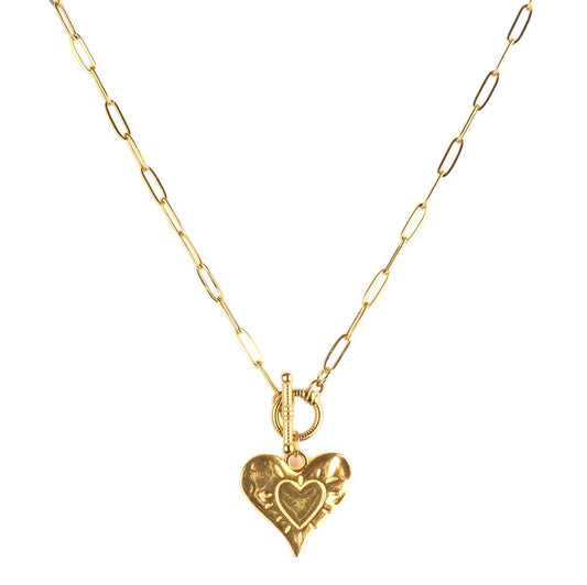 Schakelketting met hart | Goud