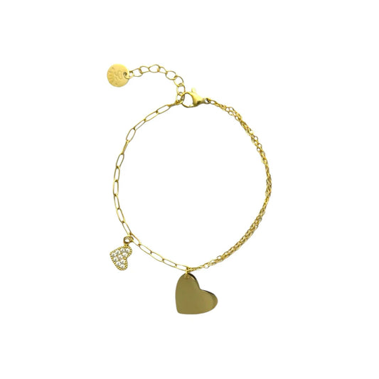 Double love armband | Goud