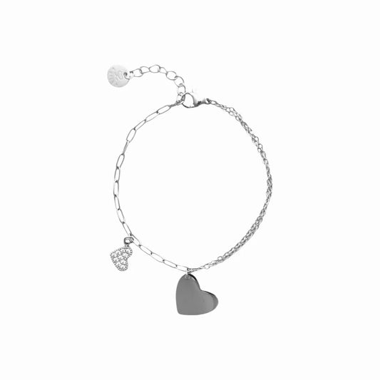 Double love armband | Zilver
