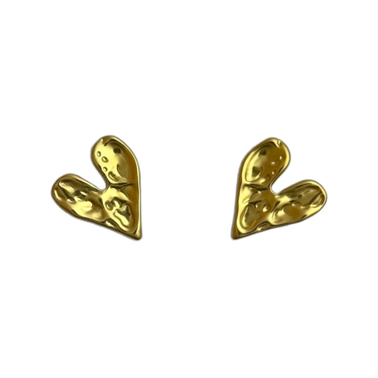 Harten studs oorbellen | Goud