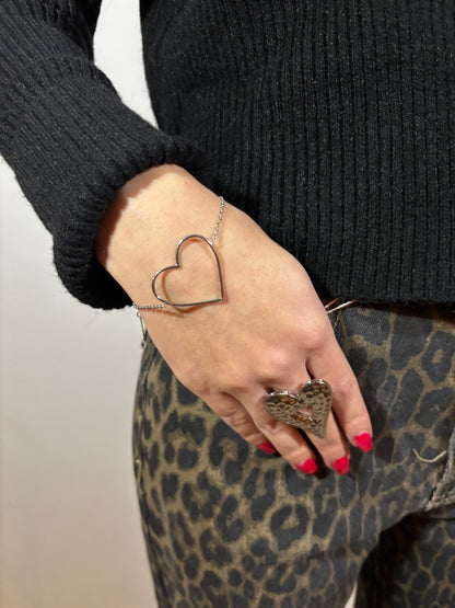 Simpele open hart armband | Zilver